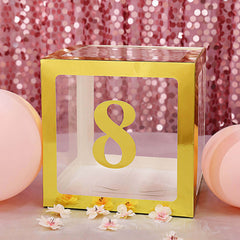 4-Pack Stickers Banner Custom 0-9 Number "8" Design Gold - Milestone Age and Date Stick-On Numbers 5"