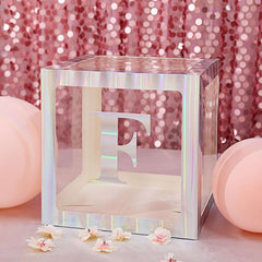 4-Pack Stickers Banner Custom Alphabet "F" Design Iridescent - Text Stick-On Decorative Letters 5"