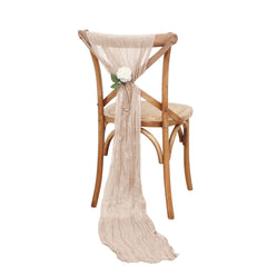 5 Pack Cheesecloth Gauze 16"x88" Chair Sashes Nude Beige - Boho Chair Decorations