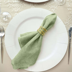 5 Pack Faux Jute 19"x19" Napkins Sage Green - Authentic Burlap Look Cloth Napkins