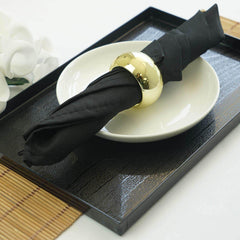 5 Pack Polyester 17"x17" Napkins Black - Durable & Wrinkle Resistant Dinner Napkins for Everyday Dining & Events