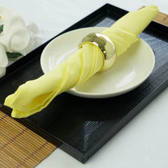 5 Pack Polyester 17"x17" Napkins Yellow - Durable & Wrinkle Resistant Dinner Napkins