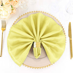 5 Pack Polyester 20"x20" Napkins Yellow - Wrinkle Resistant & Easy Care Cloth Napkins