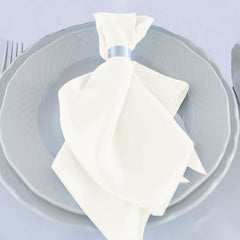 5 Pack Scuba 20"x20" Napkins Ivory - Durable & Reusable Dinner Napkins