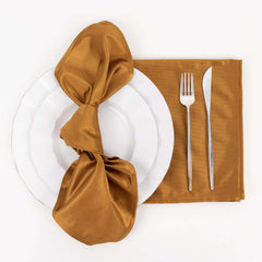 5 Pack Scuba 20"x20" Napkins Shimmer Gold - Dazzling Cloth Napkins for Casual or Fine Dining