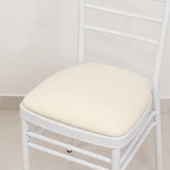 5 Pack Spandex Seat Pad Slipcovers for Chiavari Chairs Ivory - Washable Stretch Fitted Design for Dining Chairs