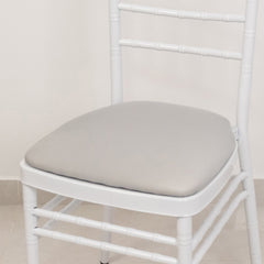 5 Pack Spandex Seat Pad Slipcovers for Chiavari Chairs Silver - Washable Stretch Fitted Design for Dining Chairs