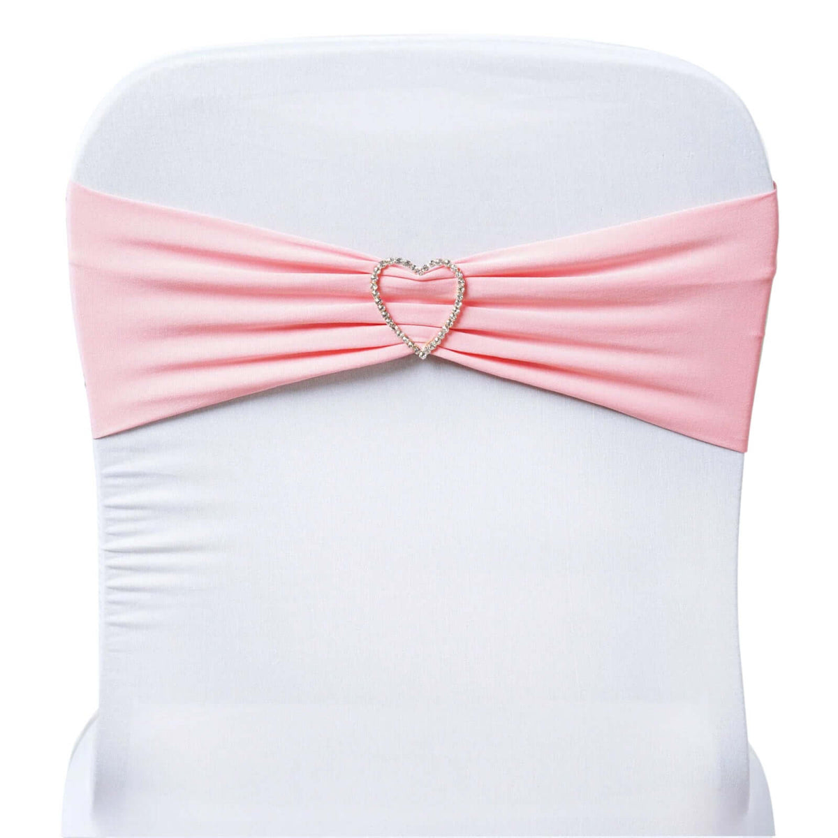 5 Pack Stretch Spandex Chair Sashes Pink - Fitted Finish Two Ply Heavy Duty Chair Bands 5"x12"