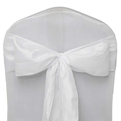 5 Pack Taffeta 6"x106" Chair Sashes White Accordion Crinkle Texture - Stylish Decor for Weddings & Gatherings
