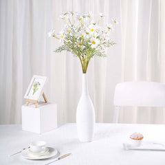 6 Bushes White Artificial Silk Daisy Flower Stem Bouquet Branches