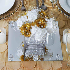6-Pack Hanging Wall Decor Square Glass Mirror Table Centerpiece - Reflective Decorative Display 10"