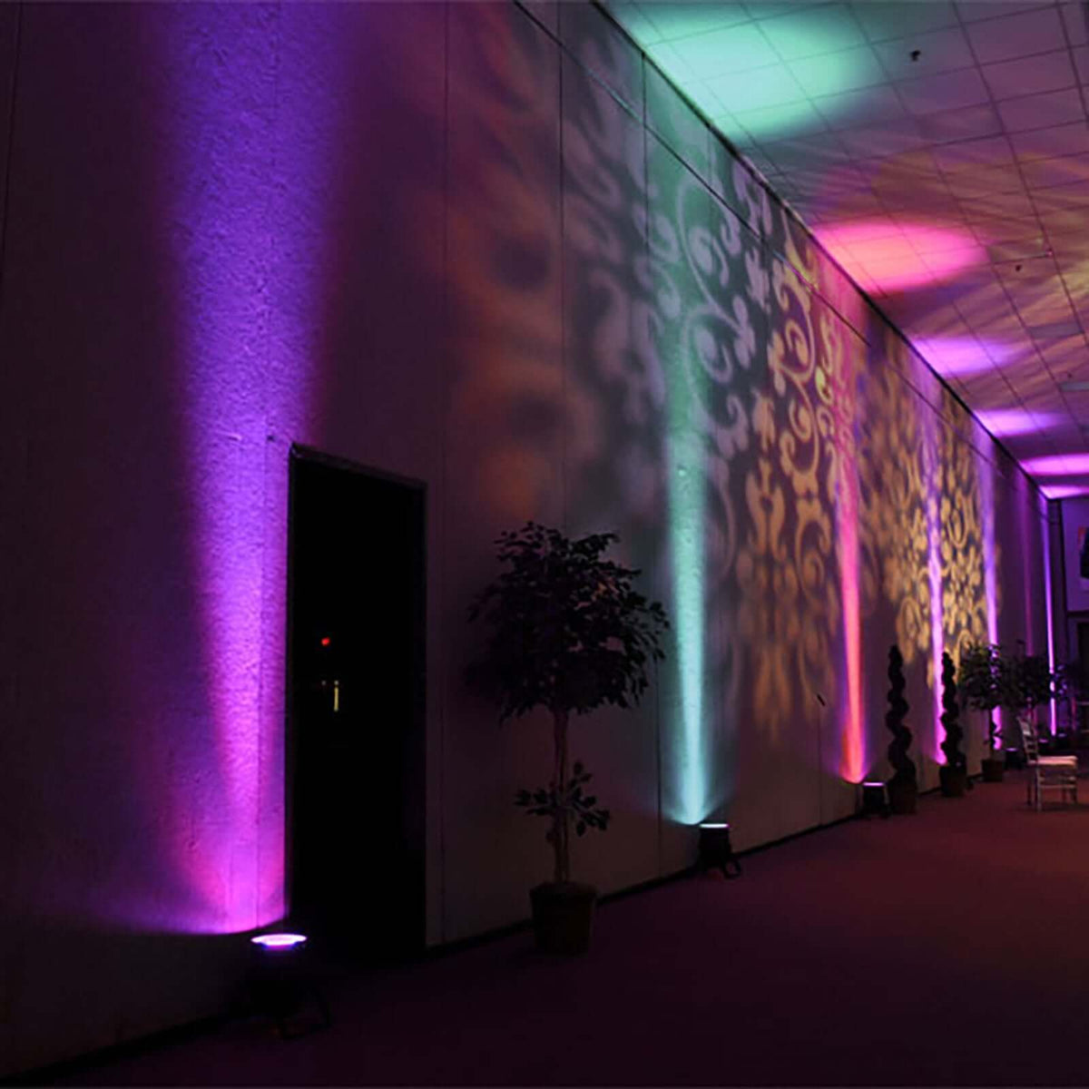 6W Multicolor RGB LED Backdrop Uplight, Indoor Outdoor Spotlight With Remote