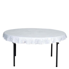 Vinyl Tablecloth Clear Eco-Friendly Round - Reliable PVC Tablecloth 70" 10 Mil Thick