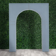 8ft Dusty Blue Spandex Backdrop Stand Cover for Arc de Triomphe Stand, Stretch Fitted Floral Balloon Frame Wedding Arch Cover