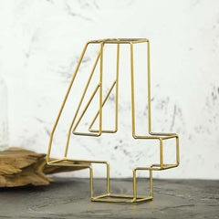 8" Tall Gold Freestanding 3D Decorative Metal Wire Numbers, Wedding Table Numbers -4