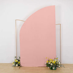 8ft Dusty Rose Spandex Fitted Wedding Arch Cover For Half Moon Top Chiara Backdrop Stand