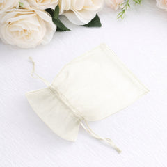 100 Pack Ivory Organza Gift Bags with Drawstring, 4" x 6" – Wedding Party Favor Bags