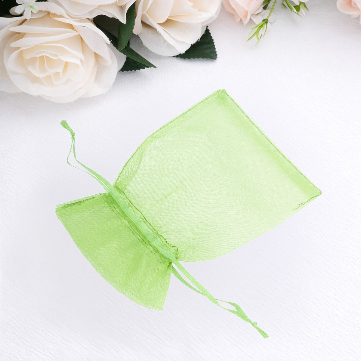 100 Pack Mint Organza Gift Bags with Drawstring, 4" x 6" – Wedding Party Favor Bags