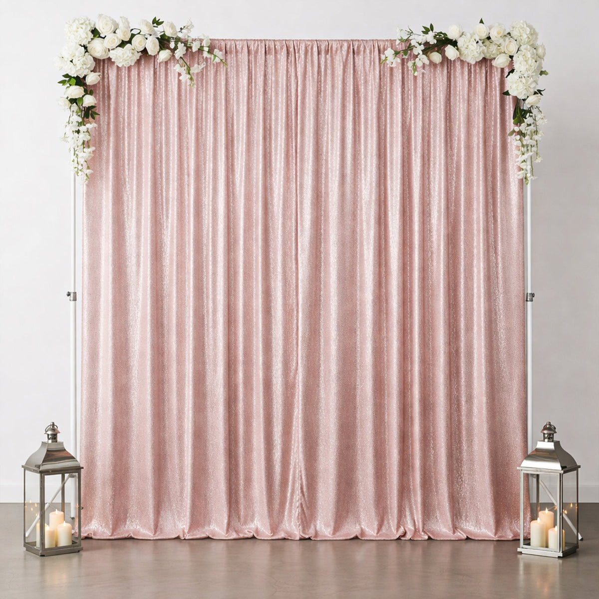 Pink Sequin Event Backdrop Curtain with Rod Pocket – Shimmering Drape Panel for Professional Displays & Photo Booths, 5ft x 12ft