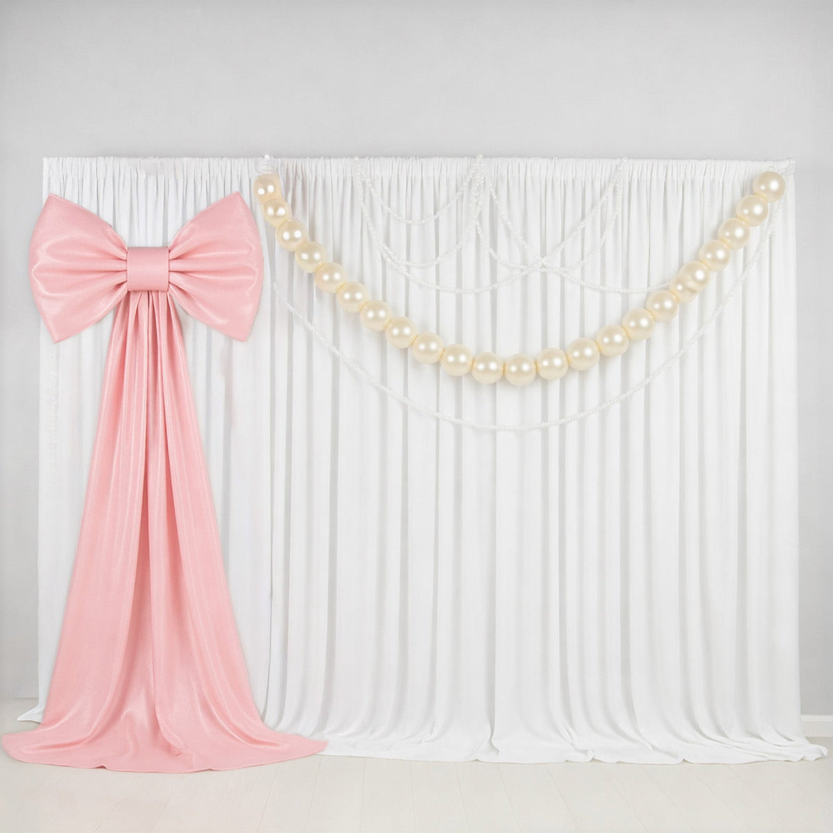 7ft Giant Blush Pink Bow Tie Décor for Backdrops – Wedding & Event Photo Booth Decoration