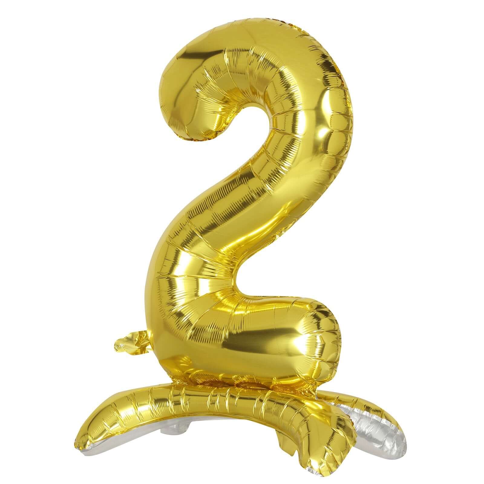 27" Gold Self Standing Helium Air Mylar Foil Letter and Number Balloons