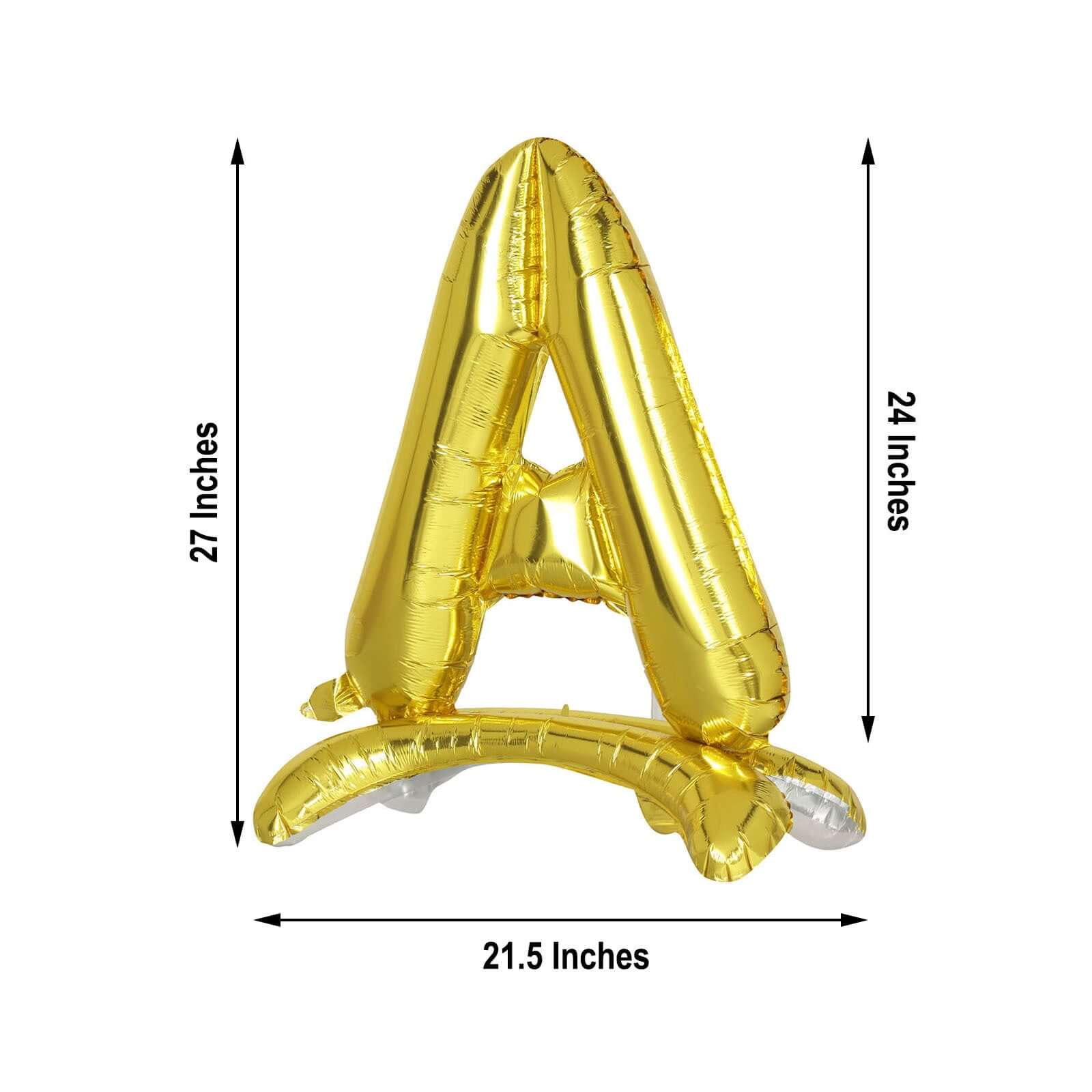 27" Gold Self Standing Helium Air Mylar Foil Letter and Number Balloons