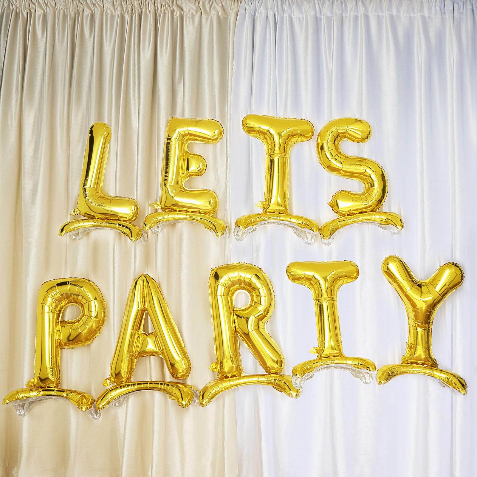 27" Gold Self Standing Helium Air Mylar Foil Letter and Number Balloons