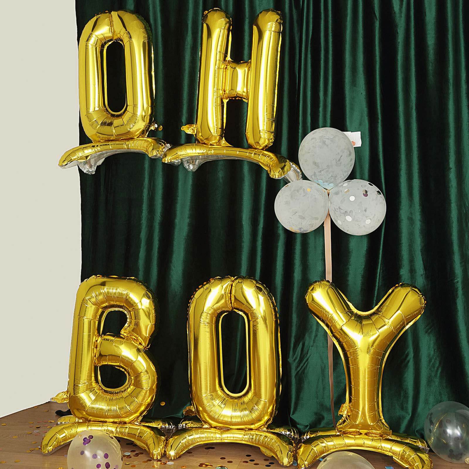 27" Gold Self Standing Helium Air Mylar Foil Letter and Number Balloons