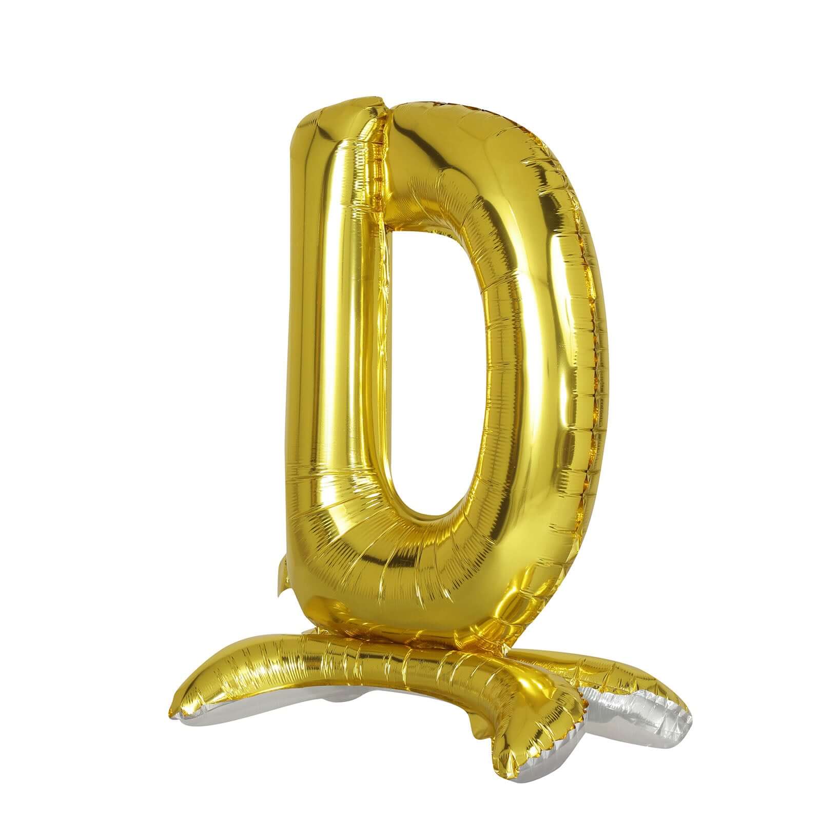 27" Gold Self Standing Helium Air Mylar Foil Letter and Number Balloons