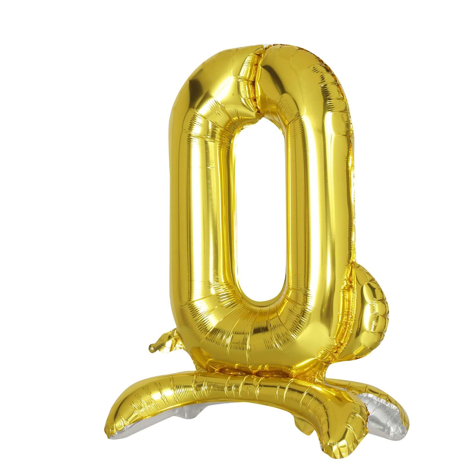 27" Gold Self Standing Helium Air Mylar Foil Letter and Number Balloons