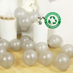 50 Pack Silver Biodegradable Balloons, 12" Thickened Extra Strong Eco-friendly Latex Helium Party Balloons