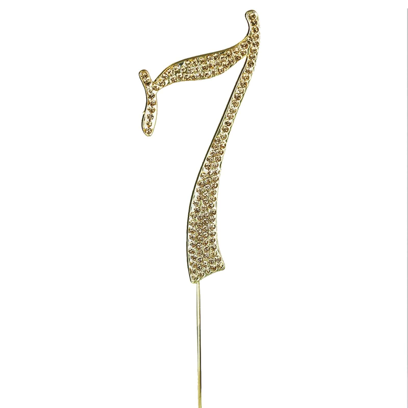 Rhinestone Cake Toppers Gold Monogram Letter and Number Design - Stylish Wedding Cake Decorations 2.5"