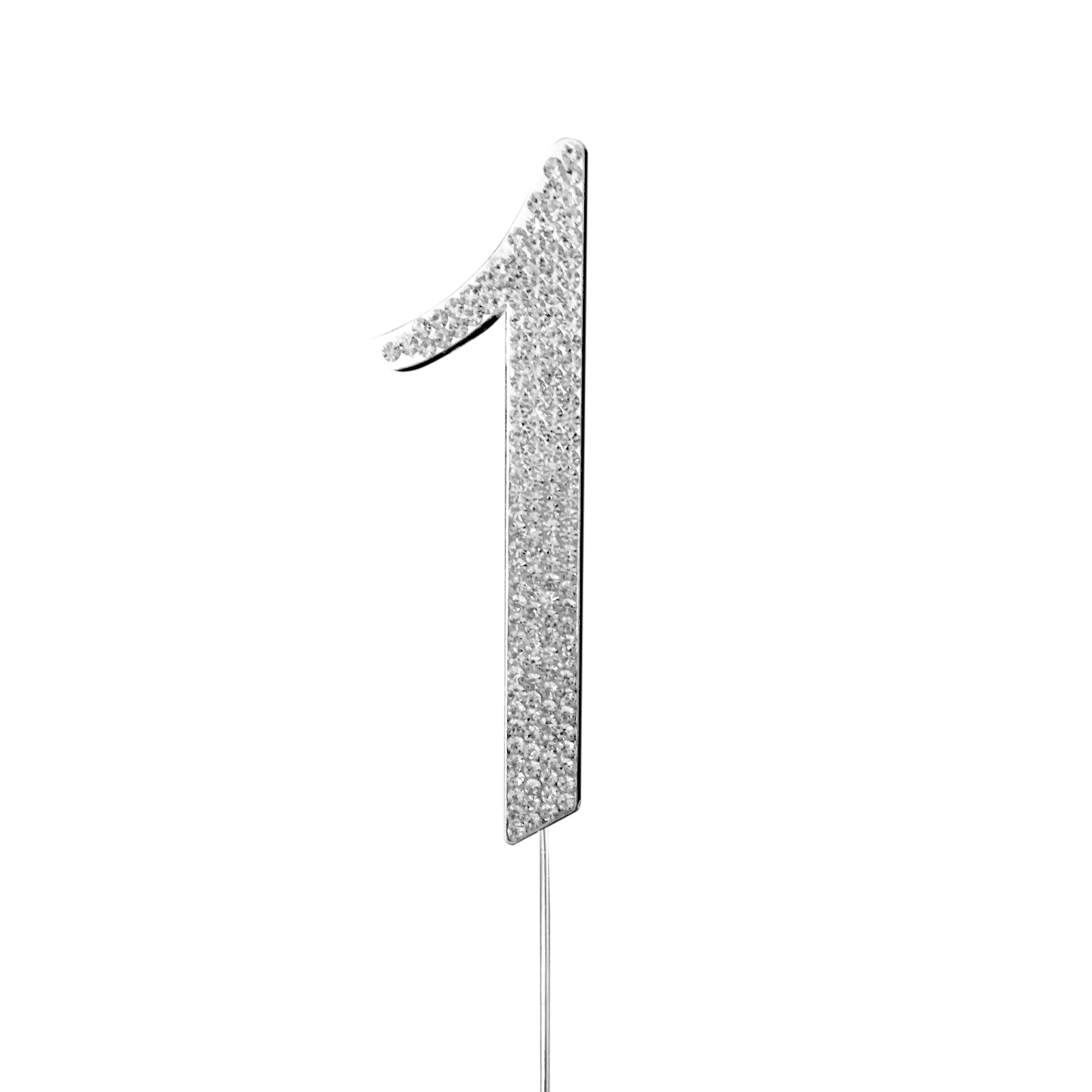 Rhinestone Cake Toppers Silver Monogram Letter and Number Design - Decorative Wedding Cake Decorations 2.5"