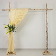 Champagne Sheer Backdrop Drape – 5ft x 14ft Wedding Arch & Ceiling Decor Panel, Wrinkle Free with Soft Shimmer