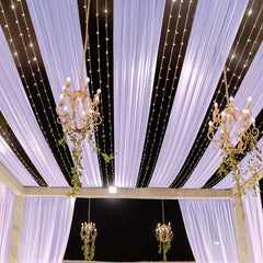 Lavender Lilac Sheer Backdrop Drape – 5ftx32ft Wedding Arch & Ceiling Decor Panel, Wrinkle Free with Soft Shimmer