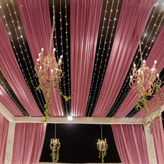 Mauve Cinnamon Rose Sheer Backdrop Drape – 5ftx32ft Wedding Arch & Ceiling Decor Panel, Wrinkle Free with Soft Shimmer