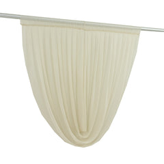 4ft x 4ft Sheer Chiffon Backdrop Valance Drapes – Beige Curved Swag Topper Panel