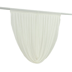 4ft x 4ft Sheer Chiffon Backdrop Valance Drapes – Ivory Curved Swag Topper Panel