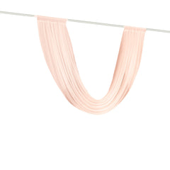 Blush Sheer Chiffon Valance Curtain 4ft x 6ft –  Wedding Arch Drape with Rod Pocket, Voile Backdrop Panel