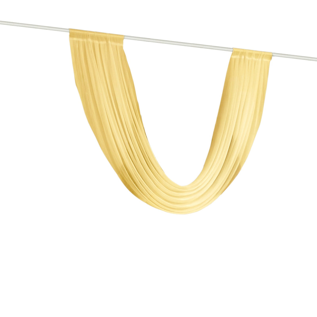 Champagne Sheer Chiffon Valance Curtain 4ft x 6ft –  Wedding Arch Drape with Rod Pocket, Voile Backdrop Panel