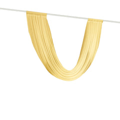 Champagne Sheer Chiffon Valance Curtain 4ft x 6ft –  Wedding Arch Drape with Rod Pocket, Voile Backdrop Panel