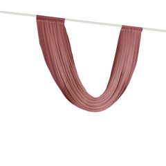Mauve Cinnamon Rose Sheer Chiffon Valance Curtain 4ft x 6ft –  Wedding Arch Drape with Rod Pocket, Voile Backdrop Panel