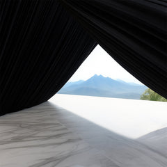 Black Stretch Spandex Tent Ceiling Drape – 25ft x 36ft 180GSM Wrinkle-Free Fabric Ceiling Liner with Pole Pockets, Premium