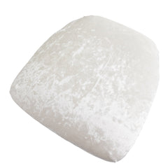 5 Pack Crushed Velvet Seat Pad Covers for Chiavari Chairs – White Fitted Dining Chair Cushion Slipcovers, Washable & Reusable