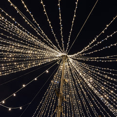 LED Curtain Fairy Lights 10ft x 50ft – Warm White 1500 LED Plug-In String Lights, 8 Modes, End-to-End Connectable, Indoor/Outdoor Use