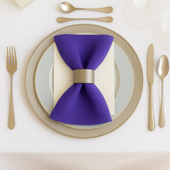 5 Pack Purple Scuba Napkins – 17"x17", Wrinkle-Free & Stain Resistant Cloth Napkins