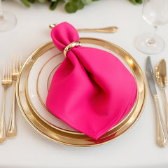 5 Pack Scuba 20"x20" Napkins Fuchsia - Durable & Reusable Dinner Napkins