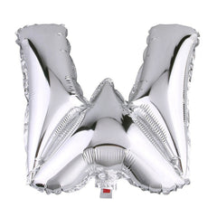 40" Shiny Metallic Silver Mylar Foil Helium Air Alphabet Letter Balloon - W