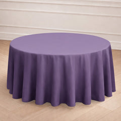 Polyester 120" Round Tablecloth Violet Amethyst - Seamless Wrinkle-Resistant Table Cover