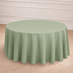 Polyester 120" Round Tablecloth Sage Green - Seamless Wrinkle-Resistant Table Cover